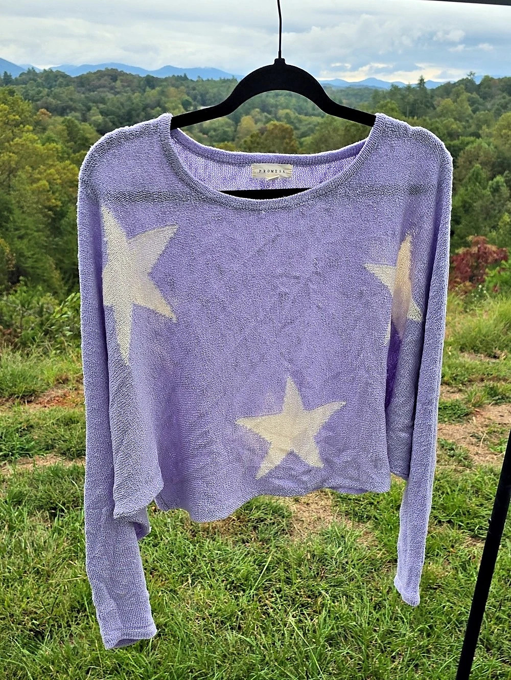Promesa Purple Star Sweater Like New